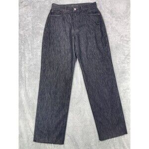 Etica Tyler Straight Jeans Women 29 Black Denim High-Rise Frayed Hem Button-Fly